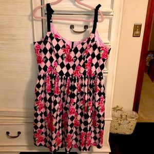 Hell Bunny Floral Harlequin Dress sz 4X
